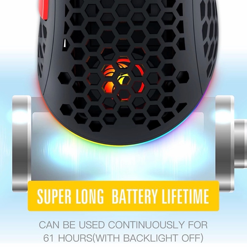 Razeak RM-X33 Wireless Gaming Mouse 10000 DPI RGB Honeycomb Lightweight - Picture 5 of 5